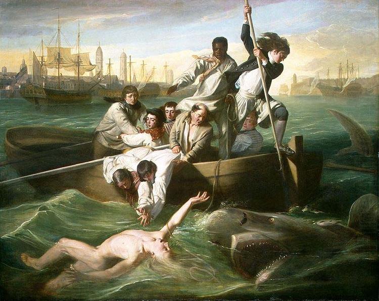 John Singleton Copley Watson and the Shark (1778) depicts the rescue of Brook Watson from a shark attack in Havana, Cuba. china oil painting image